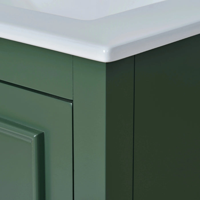 24'' Bathroom Vanity with Ceramic Sink Combo, Modern Freestanding Storage Cabinet with Silver Handles, Soft Closing Doors Default -DTYStore