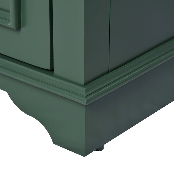 24'' Bathroom Vanity with Ceramic Sink Combo, Modern Freestanding Storage Cabinet with Silver Handles, Soft Closing Doors Default -DTYStore