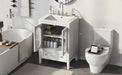 24' Bathroom Vanity with Sink, Bathroom Vanity Cabinet with One Drawer and Doors, Adjustable Shelf, Solid Wood and MDF, White Default -DTYStore
