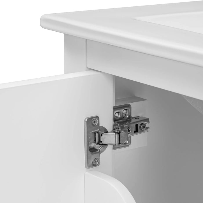 24' Bathroom Vanity with Sink, Bathroom Vanity Cabinet with One Drawer and Doors, Solid Wood and MDF, White Default -DTYStore