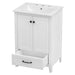 24' Bathroom Vanity with Sink, Bathroom Vanity Cabinet with One Drawer and Doors, Solid Wood and MDF, White Default -DTYStore