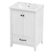24' Bathroom Vanity with Sink, Bathroom Vanity Cabinet with One Drawer and Doors, Solid Wood and MDF, White Default -DTYStore