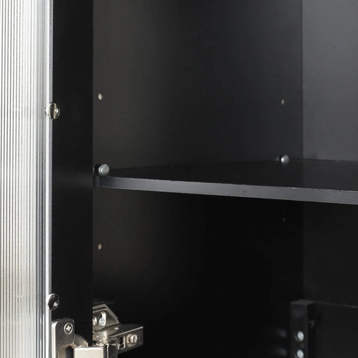 24' Bathroom Vanity with Sink, Bathroom Vanity Cabinet with Two Drawers and Door, Adjustable Shelf, Solid Wood and MDF, Black Default -DTYStore