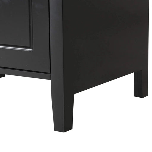 24' Bathroom Vanity with Sink, Bathroom Vanity Cabinet with Two Drawers and Door, Adjustable Shelf, Solid Wood and MDF, Black Default -DTYStore