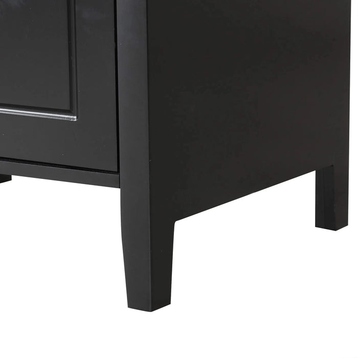 24' Bathroom Vanity with Sink, Bathroom Vanity Cabinet with Two Drawers and Door, Adjustable Shelf, Solid Wood and MDF, Black Default -DTYStore