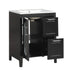 24' Bathroom Vanity with Sink, Bathroom Vanity Cabinet with Two Drawers and Door, Adjustable Shelf, Solid Wood and MDF, Black Default -DTYStore