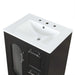 24' Bathroom Vanity with Sink, Bathroom Vanity Cabinet with Two Drawers and Door, Adjustable Shelf, Solid Wood and MDF, Black Default -DTYStore