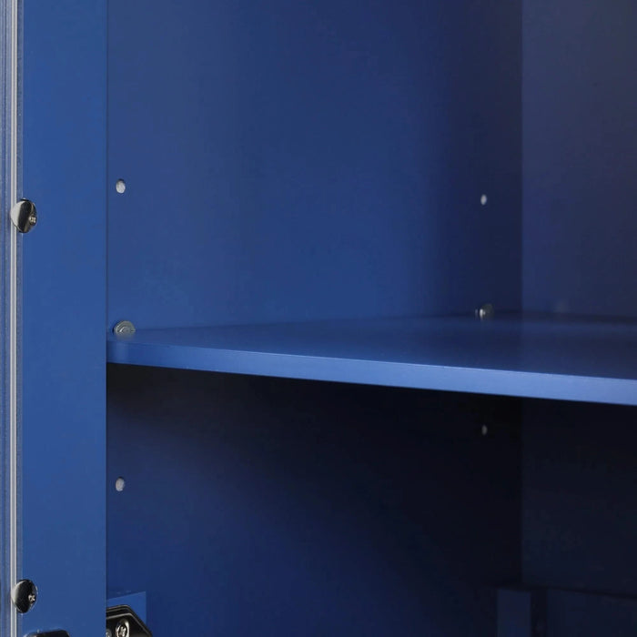 24' Bathroom Vanity with Sink, Bathroom Vanity Cabinet with Two Drawers and Door, Adjustable Shelf, Solid Wood and MDF, Blue Default -DTYStore