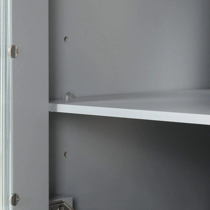 24' Bathroom Vanity with Sink, Bathroom Vanity Cabinet with Two Drawers and Door, Adjustable Shelf, Solid Wood and MDF, Grey (Old Sku:WF309411AAE) Default -DTYStore