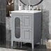 24' Bathroom Vanity with Sink, Bathroom Vanity Cabinet with Two Drawers and Door, Adjustable Shelf, Solid Wood and MDF, Grey (Old Sku:WF309411AAE) Default -DTYStore