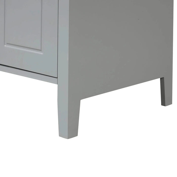 24' Bathroom Vanity with Sink, Bathroom Vanity Cabinet with Two Drawers and Door, Adjustable Shelf, Solid Wood and MDF, Grey (Old Sku:WF309411AAE) Default -DTYStore