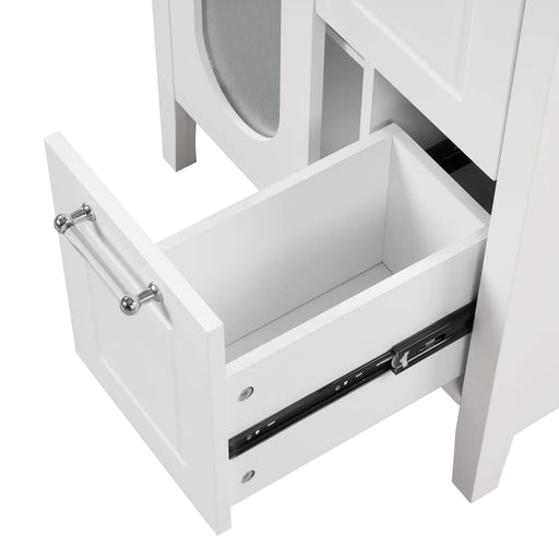 24' Bathroom Vanity with Sink, Bathroom Vanity Cabinet with Two Drawers and Door, Adjustable Shelf, Solid Wood and MDF, White (Old Sku:WF309411AAK) Default -DTYStore