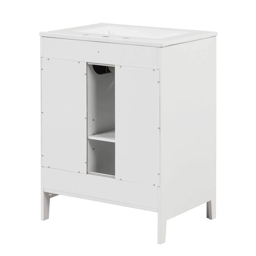 24' Bathroom Vanity with Sink, Bathroom Vanity Cabinet with Two Drawers and Door, Adjustable Shelf, Solid Wood and MDF, White (Old Sku:WF309411AAK) Default -DTYStore