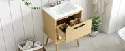 24' Bathroom Vanity with Sink Combo, Multi-functional Bathroom Cabinet with Drawer, MDF Board, Natural Default -DTYStore
