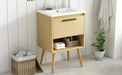 24' Bathroom Vanity with Sink Combo, Multi-functional Bathroom Cabinet with Drawer, MDF Board, Natural Default -DTYStore