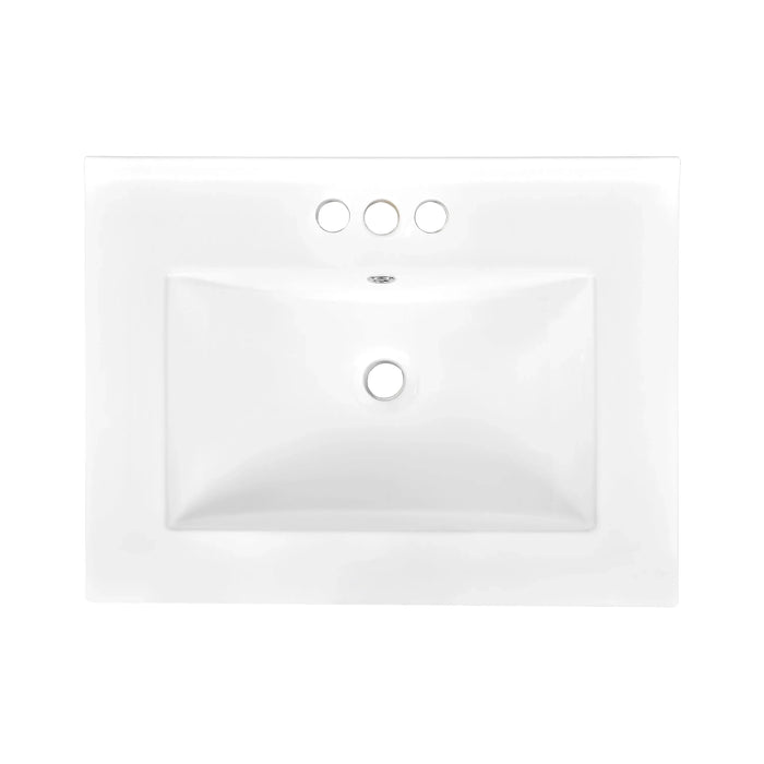 24'' Bathroom Vanity with Top Sink, 2-Tier Modern Bathroom Storage Cabinet, Single Sink Bathroom Vanity, Large Storage Shelves Default -DTYStore