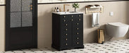 24' Bathroom Vanity with a Drawer & Two Soft-Closing Doors, Painted Modern Bathroom Storage Cabinet with Ceramic Sink, Stylish Single Sink Cabinet for Small Spaces Default -DTYStore