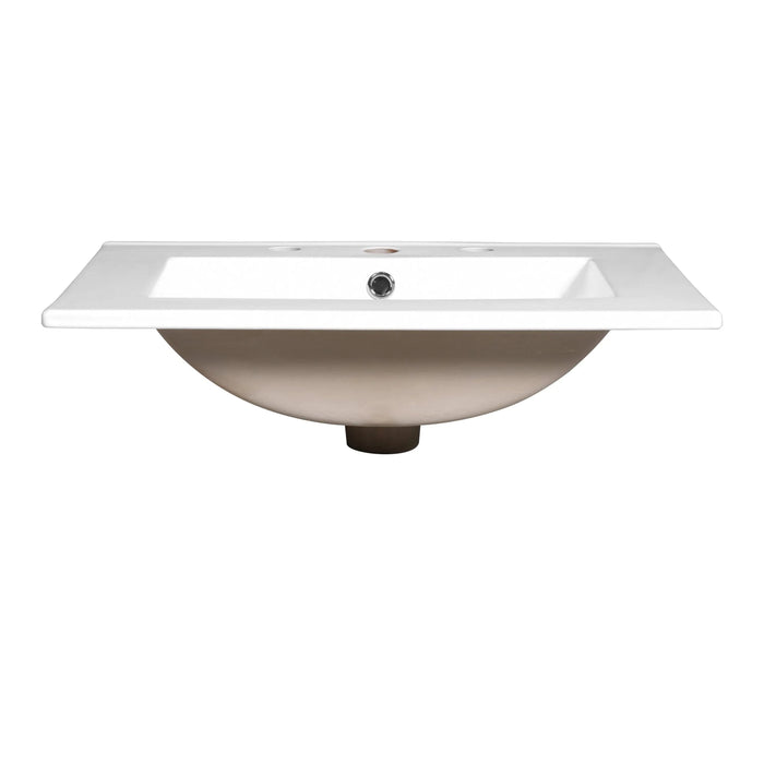 24' Bathroom Vanity with a Drawer & Two Soft-Closing Doors, Painted Modern Bathroom Storage Cabinet with Ceramic Sink, Stylish Single Sink Cabinet for Small Spaces Default -DTYStore