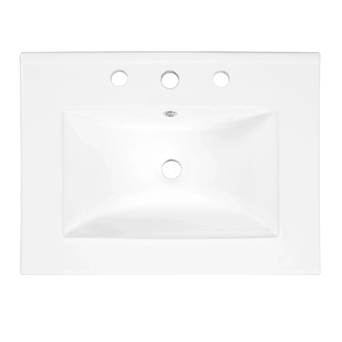 24' Bathroom Vanity with a Drawer & Two Soft-Closing Doors, Painted Modern Bathroom Storage Cabinet with Ceramic Sink, Stylish Single Sink Cabinet for Small Spaces Default -DTYStore