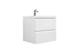 24' Floating Bathroom Vanity with Sink, Modern Wall-Mounted Bathroom Storage Vanity Cabinet with Resin Top Basin and Soft Close Drawers, Glossy White 24V11-24GW Default -DTYStore