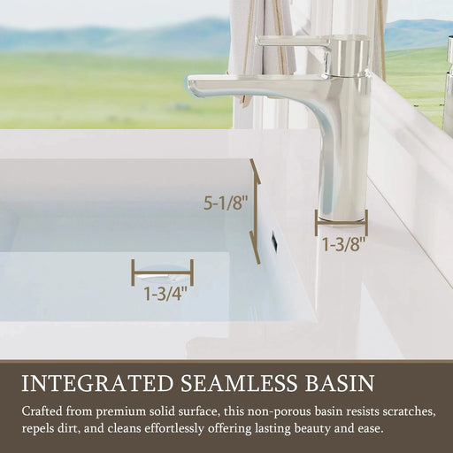 24' Floating Bathroom Vanity with Sink, Modern Wall-Mounted Bathroom Storage Vanity Cabinet with Resin Top Basin and Soft Close Drawers, Glossy White 24V11-24GW Default -DTYStore