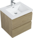 24' Floating Bathroom Vanity with Sink, Modern Wall-Mounted Bathroom Storage Vanity Cabinet with Resin Top Basin and Soft Close Drawers, Natural Oak 24V11-24NO Default -DTYStore