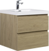 24' Floating Bathroom Vanity with Sink, Modern Wall-Mounted Bathroom Storage Vanity Cabinet with Resin Top Basin and Soft Close Drawers, Natural Oak 24V11-24NO Default -DTYStore