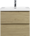 24' Floating Bathroom Vanity with Sink, Modern Wall-Mounted Bathroom Storage Vanity Cabinet with Resin Top Basin and Soft Close Drawers, Natural Oak 24V11-24NO Default -DTYStore