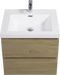 24' Floating Bathroom Vanity with Sink, Modern Wall-Mounted Bathroom Storage Vanity Cabinet with Resin Top Basin and Soft Close Drawers, Natural Oak 24V11-24NO Default -DTYStore