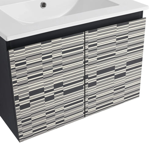 24'' Floating Wall-Mounted Bathroom Vanity With Ceramics Sink & Soft-Close Cabinet Door, KD-Package Default -DTYStore