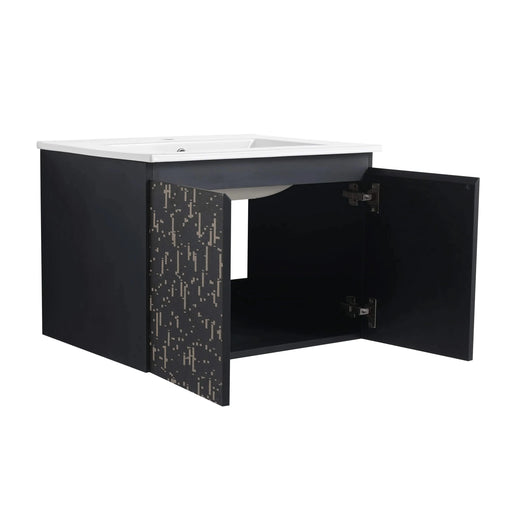 24'' Floating Wall-Mounted Bathroom Vanity With Ceramics Sink & Soft-Close Cabinet Door, KD-Package Default -DTYStore