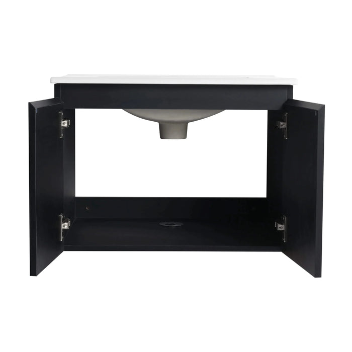 24'' Floating Wall-Mounted Bathroom Vanity With Ceramics Sink & Soft-Close Cabinet Door, KD-Package Default -DTYStore