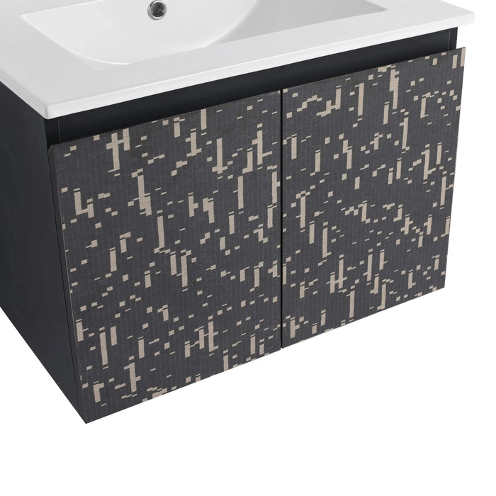 24'' Floating Wall-Mounted Bathroom Vanity With Ceramics Sink & Soft-Close Cabinet Door, KD-Package Default -DTYStore