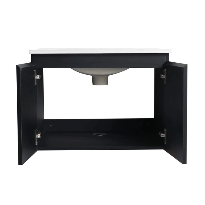 24'' Floating Wall-Mounted Bathroom Vanity With Ceramics Sink & Soft-Close Cabinet Door, KD-Package Default -DTYStore