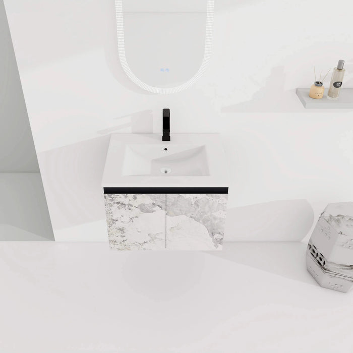 24'' Floating Wall-Mounted Bathroom Vanity With Ceramics Sink & Soft-Close Cabinet Door, KD-Package Default -DTYStore