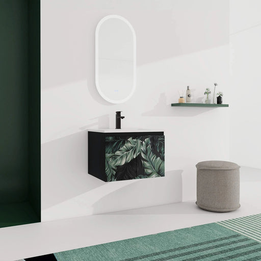 24'' Floating Wall-Mounted Bathroom Vanity With Ceramics Sink & Soft-Close Cabinet Door, KD-Package Default -DTYStore