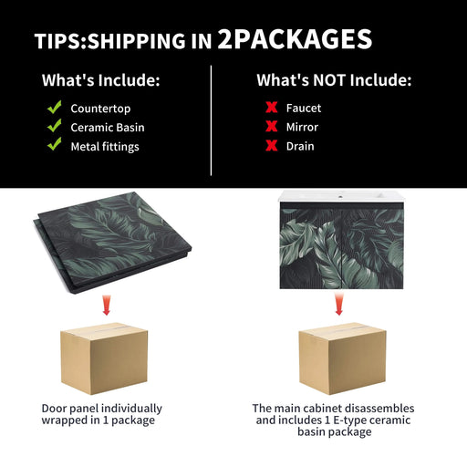 24'' Floating Wall-Mounted Bathroom Vanity With Ceramics Sink & Soft-Close Cabinet Door, KD-Package Default -DTYStore