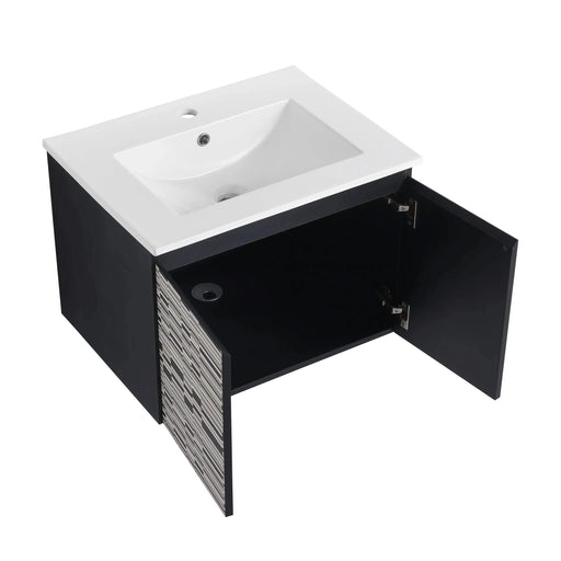 24'' Floating Wall-Mounted Bathroom Vanity With Ceramics Sink & Soft-Close Cabinet Door, KD-Package Default -DTYStore