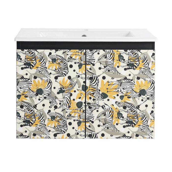 24'' Floating Wall-Mounted Bathroom Vanity With Ceramics Sink & Soft-Close Cabinet Door, KD-Package Default -DTYStore