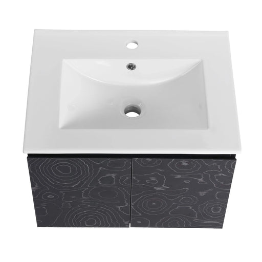 24'' Floating Wall-Mounted Bathroom Vanity With Ceramics Sink & Soft-Close Cabinet Door, KD-Package Default -DTYStore