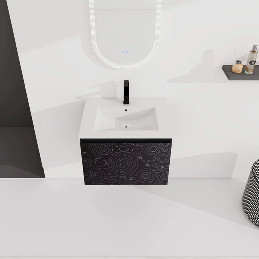24'' Floating Wall-Mounted Bathroom Vanity With Ceramics Sink & Soft-Close Cabinet Door, KD-Package Default -DTYStore