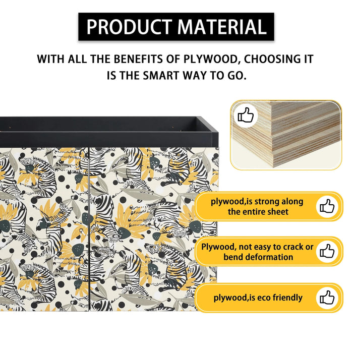 24'' Floating Wall-Mounted Bathroom Vanity With Ceramics Sink & Soft-Close Cabinet Door, KD-Package Default -DTYStore