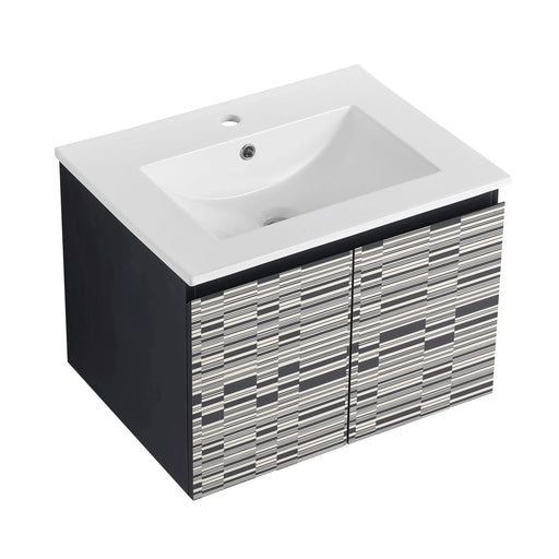 24'' Floating Wall-Mounted Bathroom Vanity With Ceramics Sink & Soft-Close Cabinet Door, KD-Package Default -DTYStore