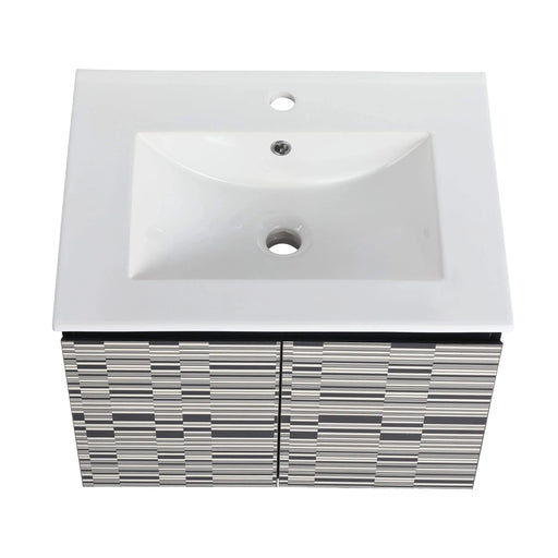 24'' Floating Wall-Mounted Bathroom Vanity With Ceramics Sink & Soft-Close Cabinet Door, KD-Package Default -DTYStore