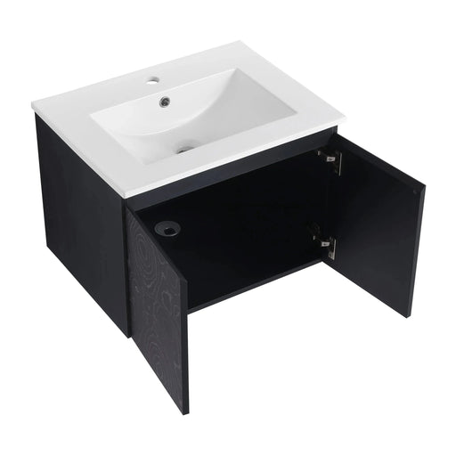 24'' Floating Wall-Mounted Bathroom Vanity With Ceramics Sink & Soft-Close Cabinet Door, KD-Package Default -DTYStore