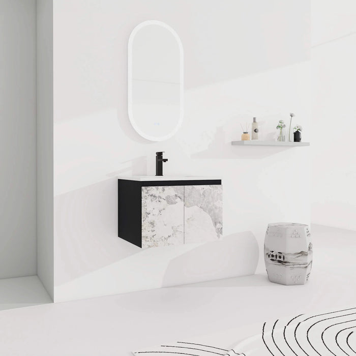 24'' Floating Wall-Mounted Bathroom Vanity With Ceramics Sink & Soft-Close Cabinet Door, KD-Package Default -DTYStore