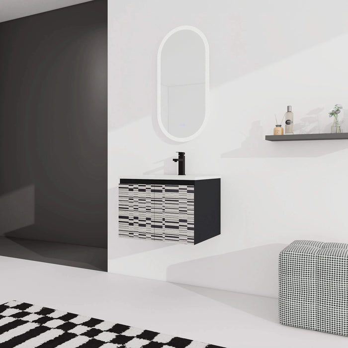 24'' Floating Wall-Mounted Bathroom Vanity With Ceramics Sink & Soft-Close Cabinet Door, KD-Package Default -DTYStore