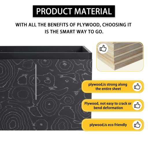 24'' Floating Wall-Mounted Bathroom Vanity With Ceramics Sink & Soft-Close Cabinet Door, KD-Package Default -DTYStore