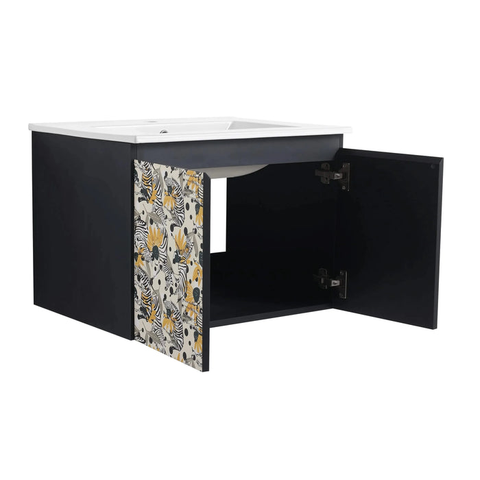 24'' Floating Wall-Mounted Bathroom Vanity With Ceramics Sink & Soft-Close Cabinet Door, KD-Package Default -DTYStore