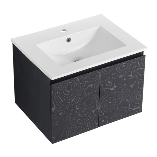 24'' Floating Wall-Mounted Bathroom Vanity With Ceramics Sink & Soft-Close Cabinet Door, KD-Package Default -DTYStore